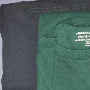 Amazon Essentials Men's Slim Size Medium - 2 Pack - NWOT - Navy Blue and Green
